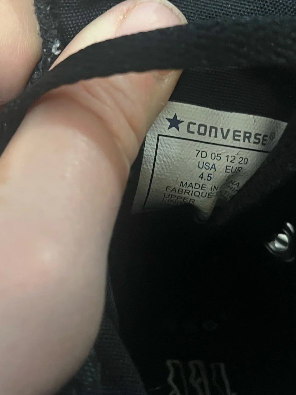 Converse Chuck Taylor All Star Peace/Anarchy print Junior high-top sneakers. - Picture 6 of 7